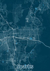 San Luis, Obispo, California, USA artistic blueprint map poster