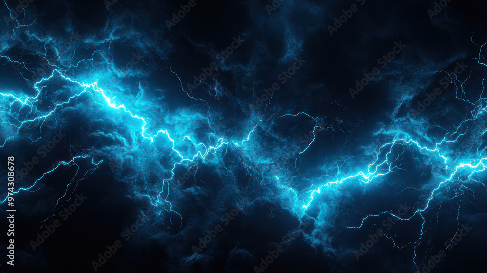 Canvas Prints Blue Lightning Storm.