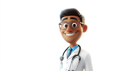 3d cartoon character of doctor | Indian doctor | Doctor 3d illustration