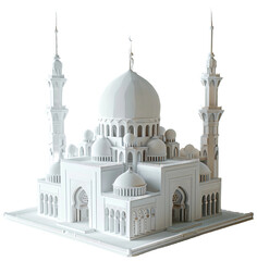 sheikh zayed mosque on white background