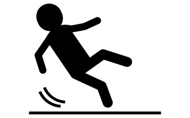 転倒注意、安全標識・危険・注意喚起のピクトグラム