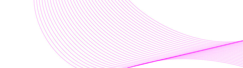 Elegant Pink Stripes on White Background. Creative Line Art with Smooth Wavy Curves for Technology, AI, Music, Vector Illustrations - Perfect for Banners, Cards, and Covers.