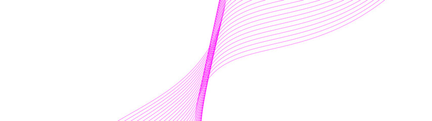 Elegant Pink Stripes on White Background. Creative Line Art with Smooth Wavy Curves for Technology, AI, Music, Vector Illustrations - Perfect for Banners, Cards, and Covers.