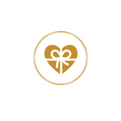 Golden Gift of Love vector logo shape