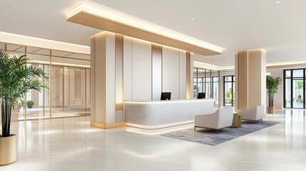 Fototapeta premium Modern Hotel Lobby Interior Design