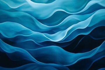 Fototapeta premium Abstract Blue Ocean Waves Flowing Art