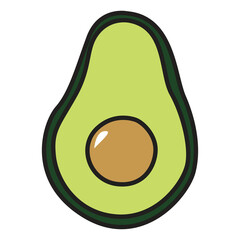 cute avocado icon transparent background