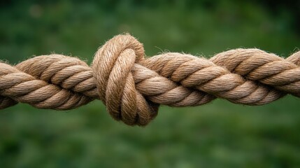 Fototapeta premium A Thick Rope Tied in a Knot Representing Security, Strength, and Stability
