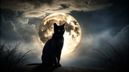 * gothic cat silhouette dark mood