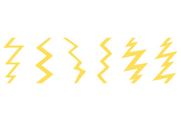 Lightning flash icon set. Weather item design