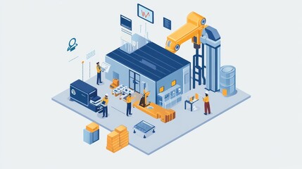 Obraz premium Automated Smart Factory: Optimizing Industrial Efficiency