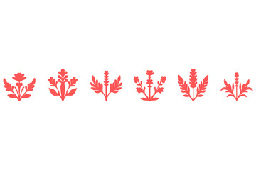 Botanical flower design set. Decorative floral icon