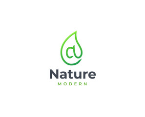 Letter A nature logo design concept. Initial symbol for corporate business identity. Alphabet vector