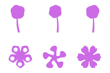 Simple flower icon set. Nature flat design