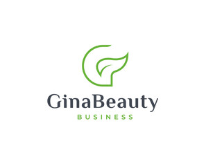 Letter G leaf logo design concept. Initial symbol for corporate business identity. Alphabet vector