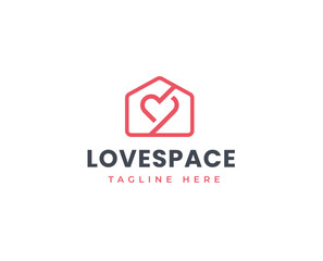 Home love house simple logo design concept. Charity or care logo symbol icon template