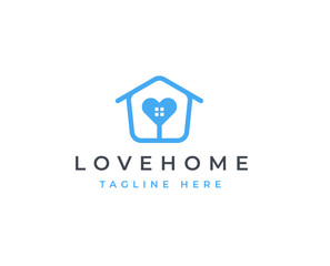 Home love house icon symbol logo design concept