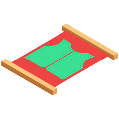 Sewing pattern in Isometric Style