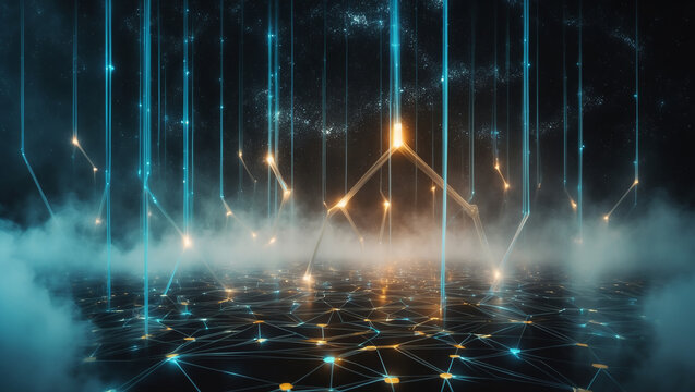 Radiant Blockchain Links Spanning a Cybernetic Abyss, Highlighting the Power of Global Connectivity