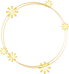 Golden round ring snowflakes Christmas background
