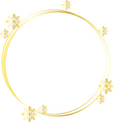 Golden round ring snowflakes Christmas background