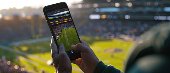 A man is holding a cell phone in his hand