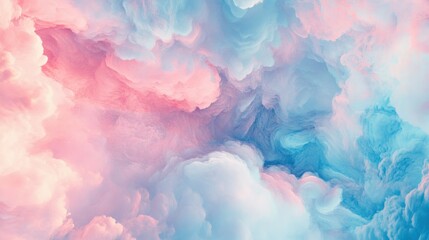 Fototapeta premium A tie-dye pattern featuring soft pastel pinks and blues, with abstract shapes and a dreamy, cloud-like effect
