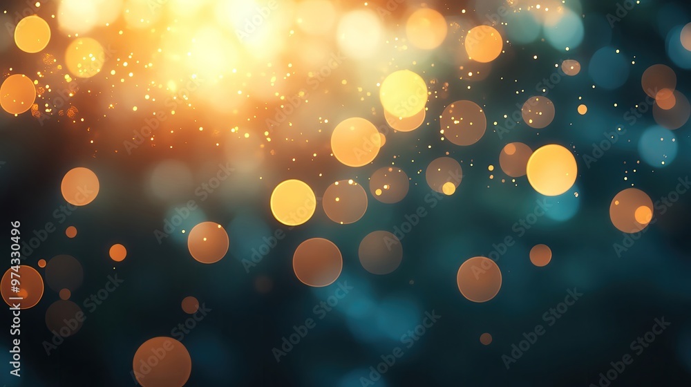 Poster a vibrant background featuring shimmering bokeh lights in warm hues, creating an enchanting and drea