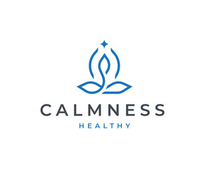 Meditation wellness yoga logo with clean and elegant lines style design