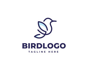 Minimalist modern hummingbird logo design with clean and elegant lines style design vector illustration © BlackSweet_Studio