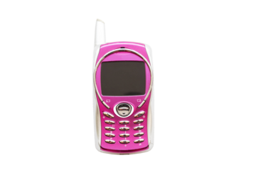 pink older mobile phone press the button old generation 