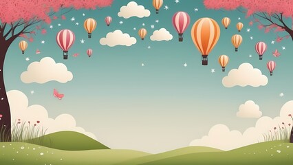 Illustration of season vintage floral background