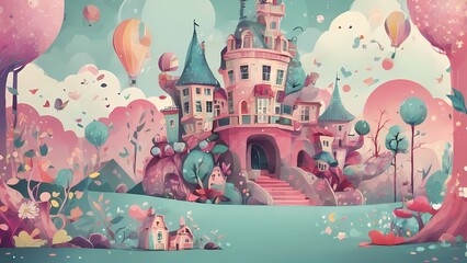 Illustration of season vintage floral background