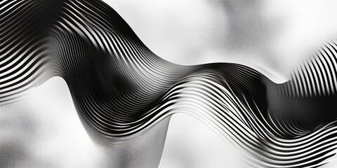 Abstract background with black and white striped lines flowing on a white background, creating a sense of elegance and movement