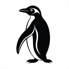 Naklejka premium Penguin silhouette vector