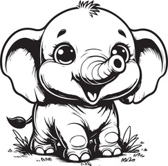 cute elephant clipart vector design,awesome cute elephant svg,high resolution printable cute elephant artwork