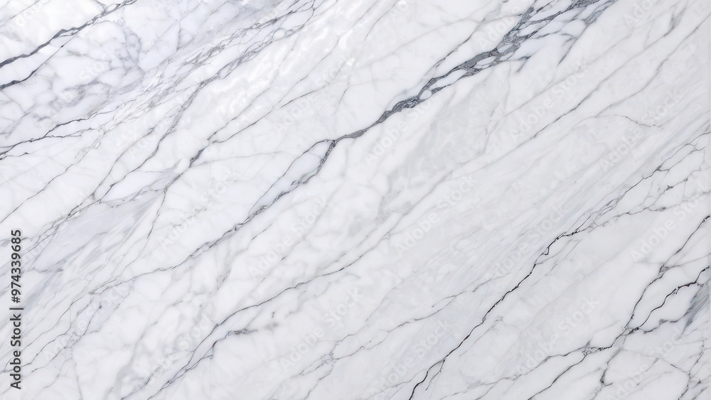 Poster a close-up of polished marble with intricate veining patterns, showcasing its elegant texture and na