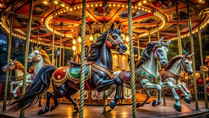 haunted carousel horse figurines