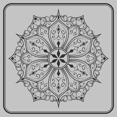 mandala ornament, round decorative design