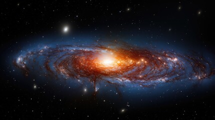 Obraz premium A stunning view of a distant galaxy, swirling with stars and gas.