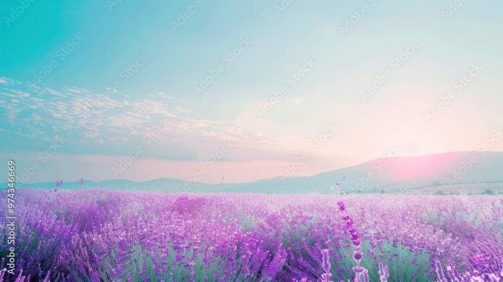 Canvas Prints Lavender Field at Sunrise