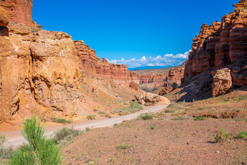 Charyn Canyon, Valley of Castles. The excellence of Kazakhstan. Panorama of natural unusual...