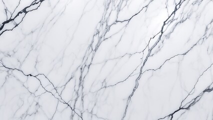 A close-up view of elegant white marble with dark veins, showcasing its natural beauty and texture.
