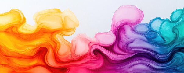 Fototapeta premium Pigment dispersion, drifting fluidity, vibrant tonal contrast, watercolor style