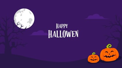 4K Animation Happy Halloween With Pumpkin.Scary halloween background HD Footage