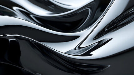 Sleek and shiny metallic textures with reflections, giving a luxurious and high-tech feel, abstract wavy metallic surface with some folds in it,silver clean metal background
