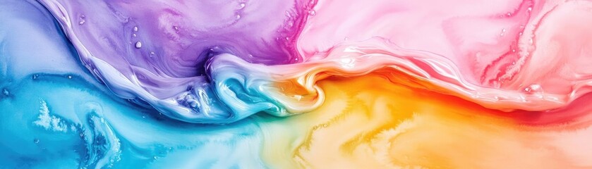 Fototapeta premium Watercolor wet effects, swirling motion, vibrant palette, abstract style