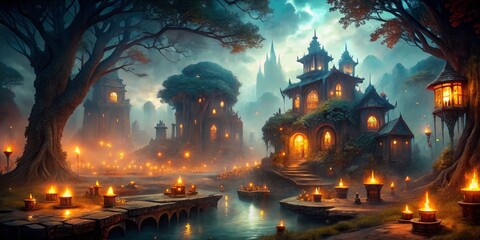 mystical eerie glowing ambiance