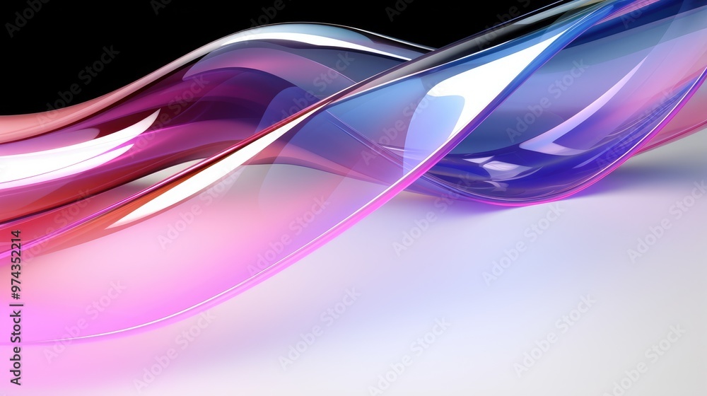 Poster abstract colorful background with a wave of glass. the colors are vibrant and the wave is smooth and