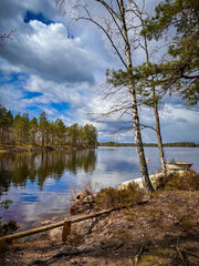 Schweden, Sweden, Sunset, Wald, Forest, Bäume, Trees, Landschaften, Landscapes, See, Lake, einsam, Urlaub, wunderschön, Drohnen, Droneshots, River, Fluss, wild, Natur, abgelegen, Inseln, Island,